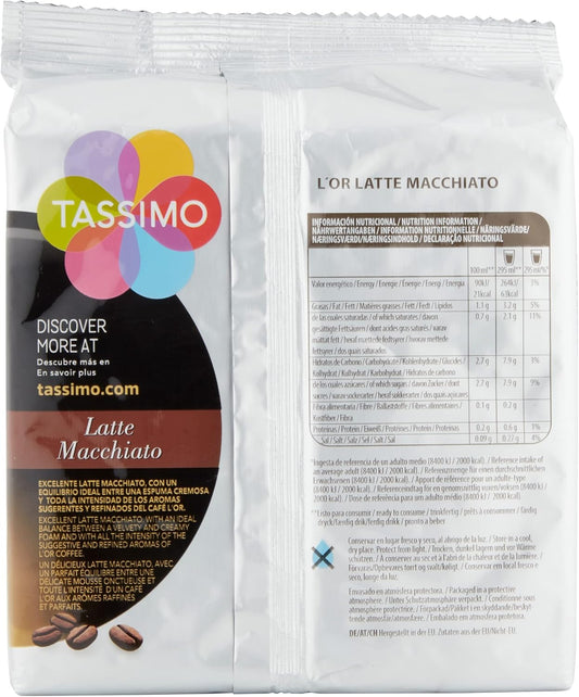 Tassimo L'OR Latte Macchiato Coffee Pods , 8 Count ( Pack of 5), (40 drinks)