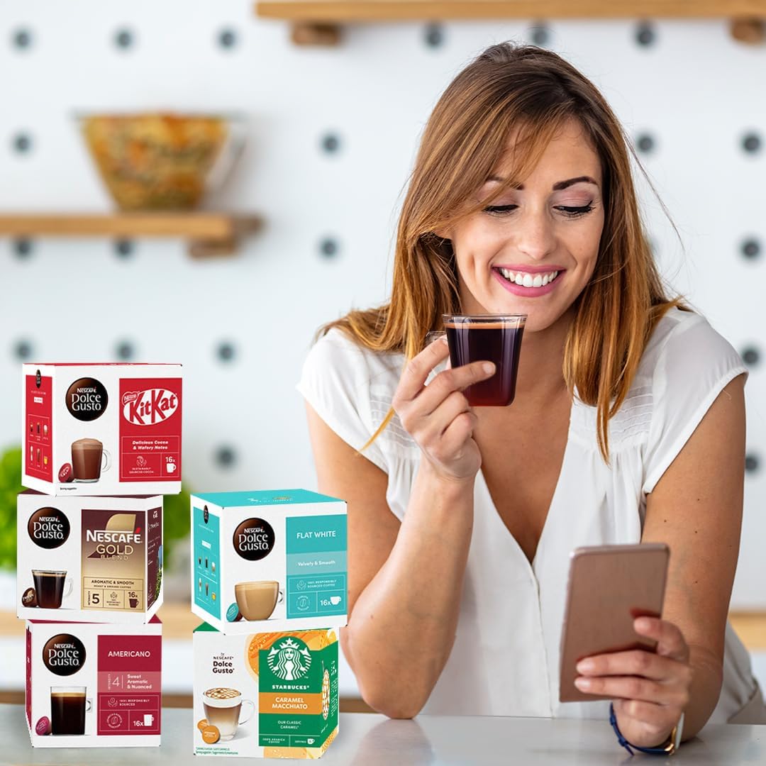 NESCAFÉ Dolce Gusto Café Au Lait Intenso Coffee Pods – 16 Capsules (Pack of 3), 48 Drinks – Compatible with Dolce Gusto Machines