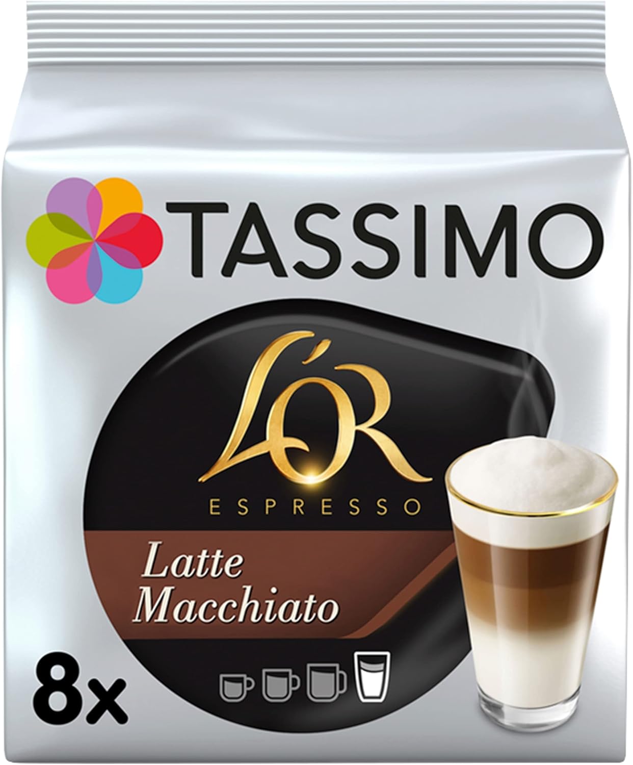 Tassimo L'OR Latte Macchiato Coffee Pods , 8 Count ( Pack of 5), (40 drinks)