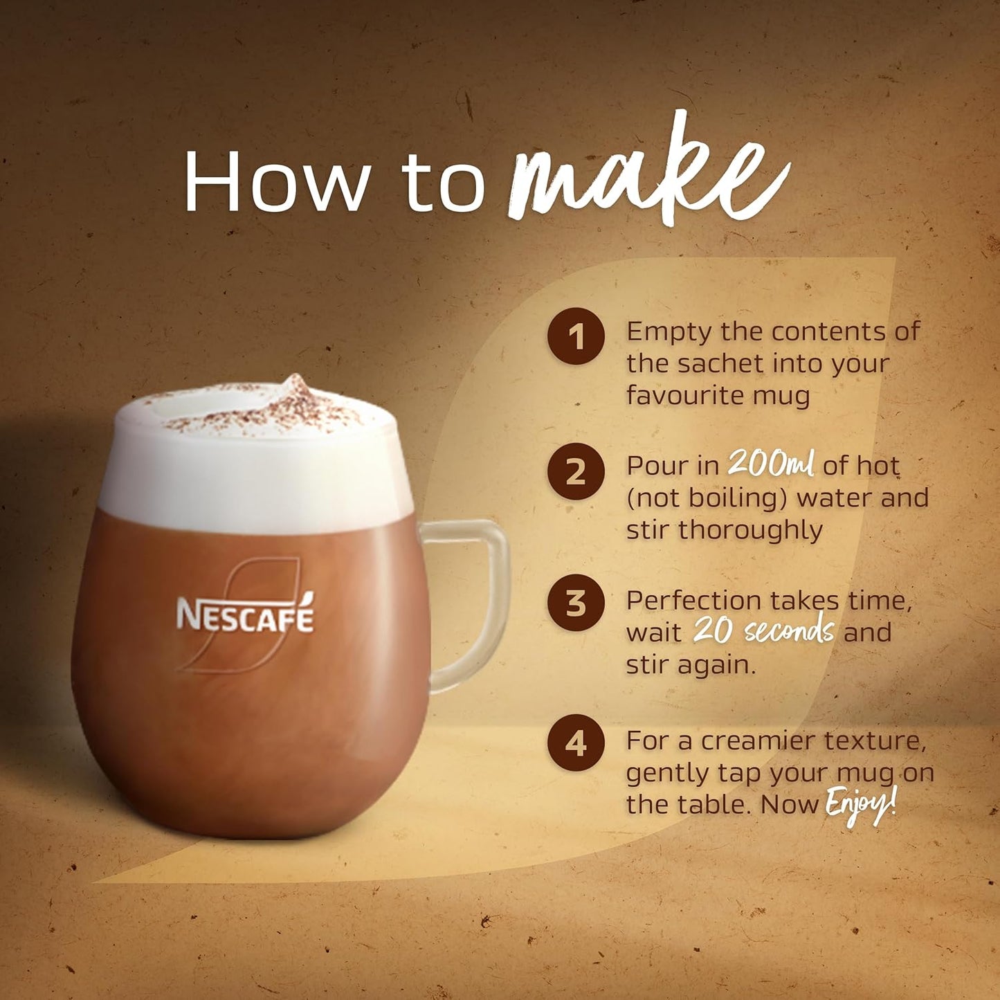 NESCAFÉ Irish Latte Instant Coffee Sachets 8 x 19.8g (Pack of 6)