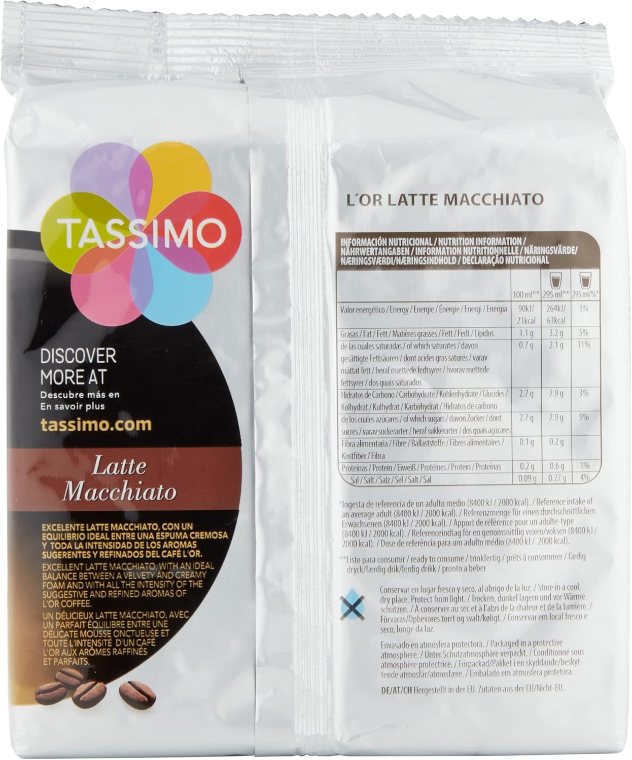 Tassimo L'OR Latte Macchiato Coffee Pods , 8 Count ( Pack of 5), (40 drinks)