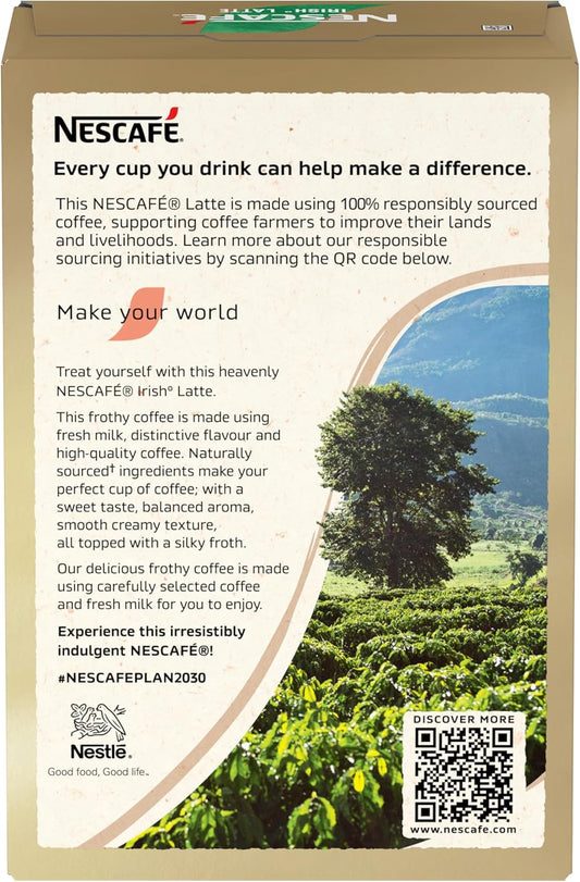 NESCAFÉ Irish Latte Instant Coffee Sachets 8 x 19.8g (Pack of 6)