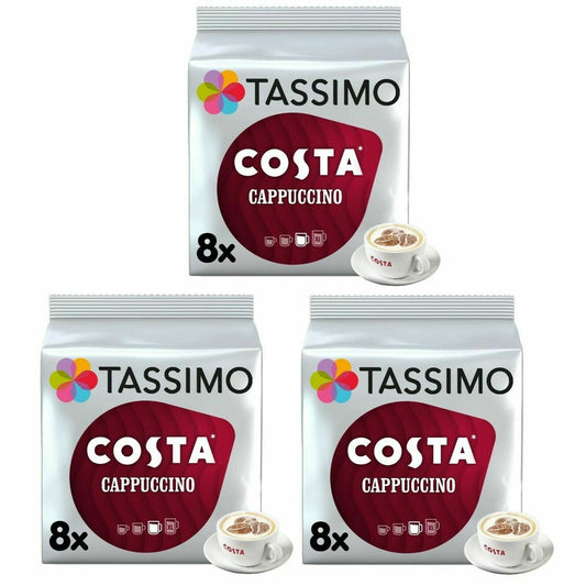 Tassimo Costa Cappuccino Coffee Pods x 8 (Pack of 5, Total 40 Drinks)