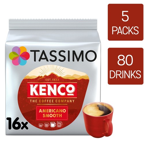 Tassimo Kenco Colombian Coffee Pods X16 (Pack of 5, Total 80 Drinks)